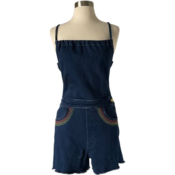 MOTHER Women's Dark Blue Denim Shorts - Picture 2 of 8